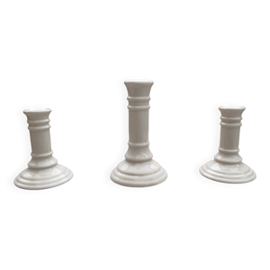 lot de 3 bougeoirs faïence