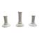 Set of 3 earthenware candlesticks from Villenauxe