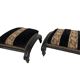 Pair of blackened wooden footstools, Napoleon III period
