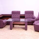 Ensemble de salon vintage bloc de l'Est, Tchécoslovaquie, 1980