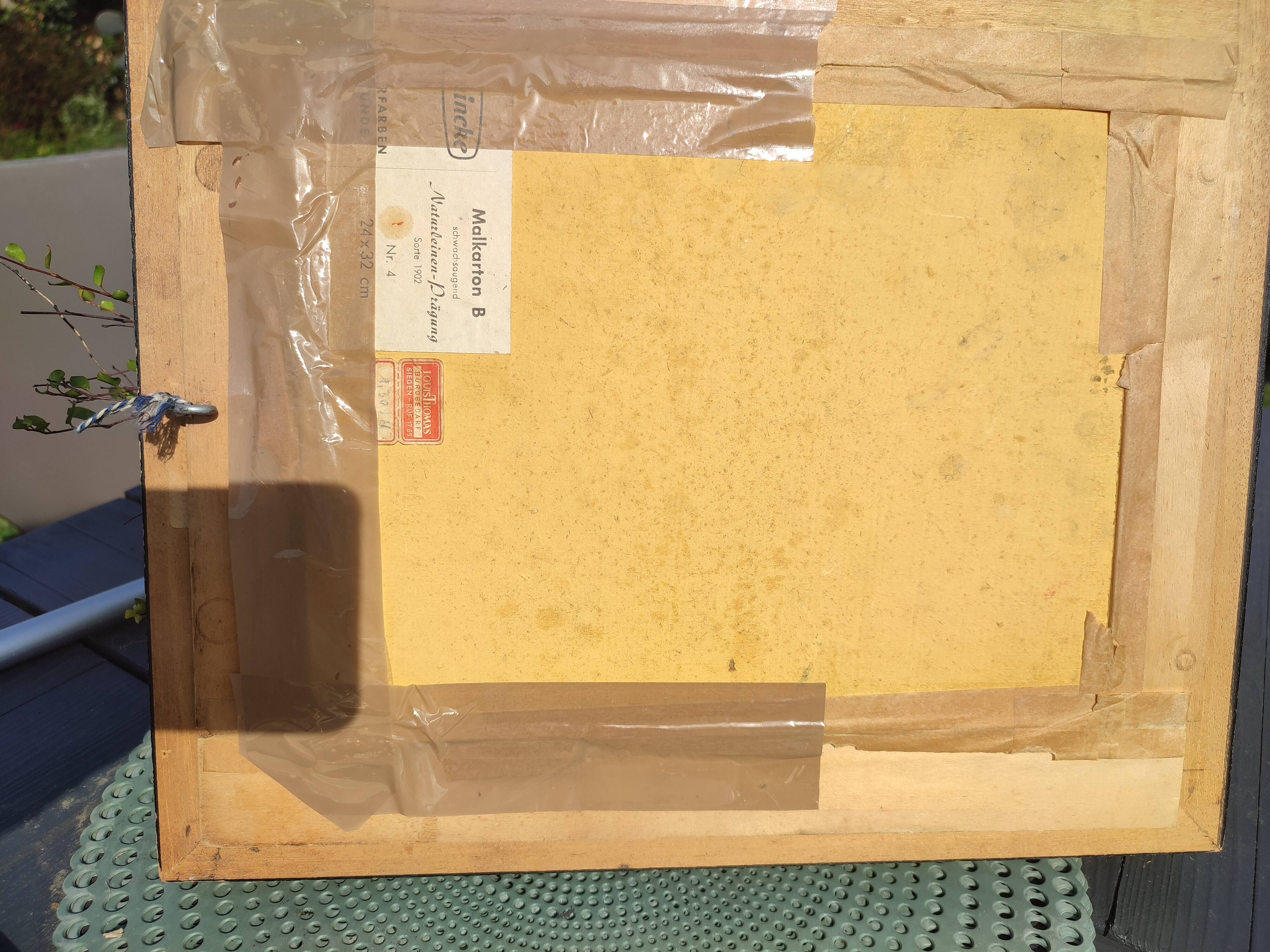 Old oil painting and gilded frame