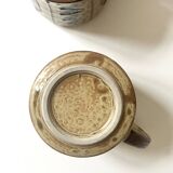 Set of 2 glazed ceramic coffee mugs from around 1970.