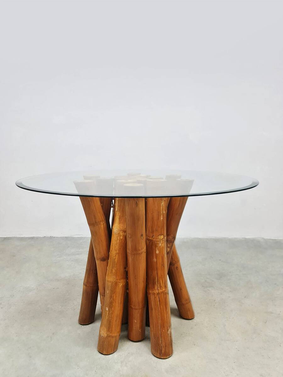 Vintage fifties bamboo dining table 1950