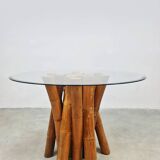 Vintage fifties bamboo dining table 1950