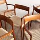 Chaises de Salle à Manger Danoises  Modèle 57 en Teck, Niels O. Møller,  JL Mollers, Ensemble de 6