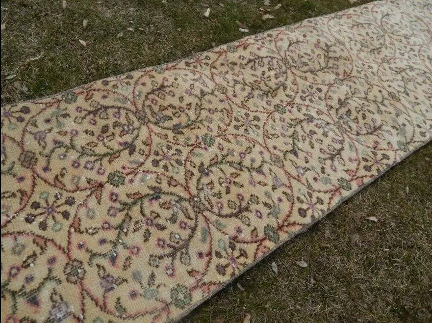Vintage Turkish hallway rug 64x315 cm