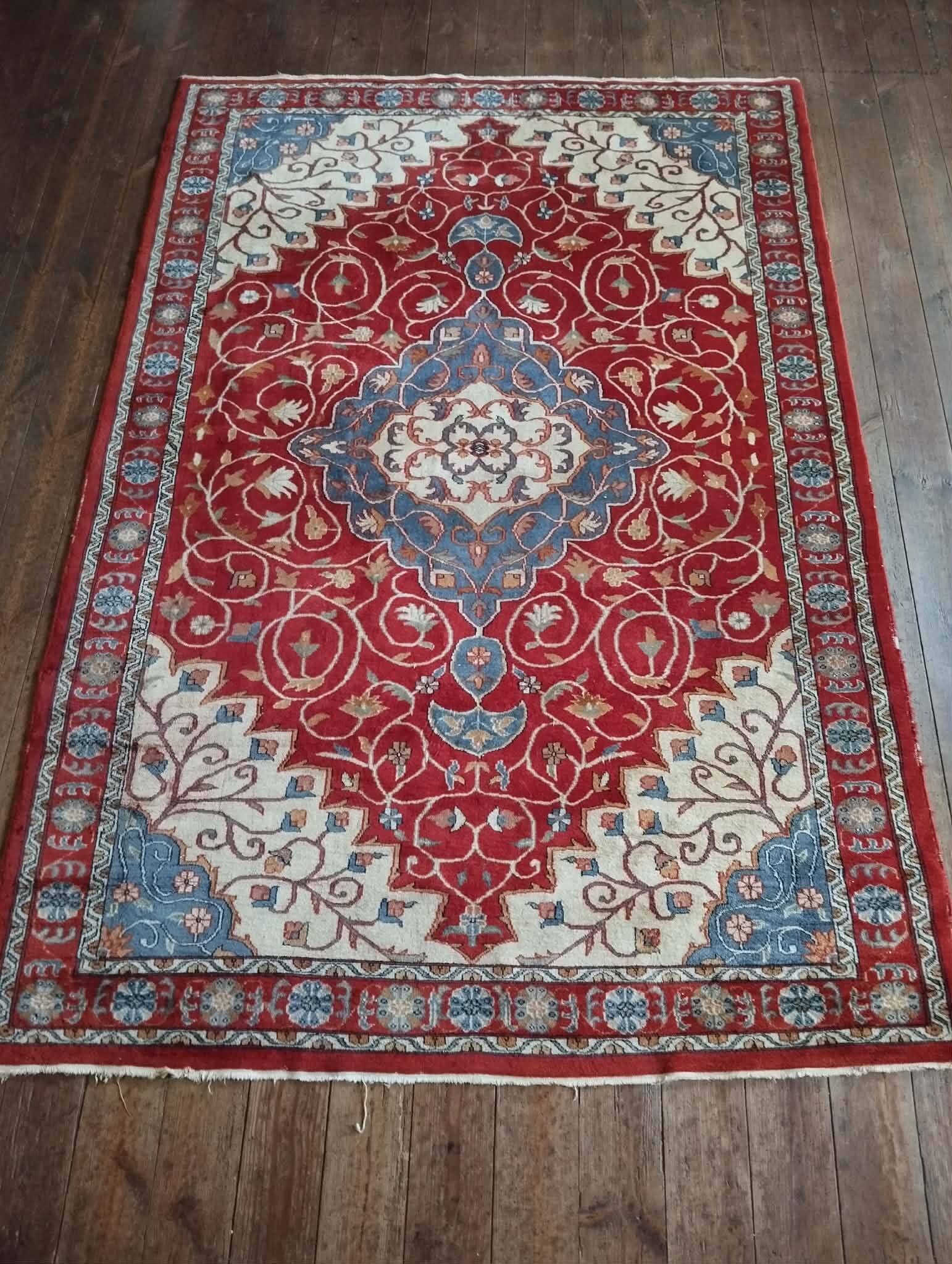 Handmade Indo Tabriz rug 212x144cm
