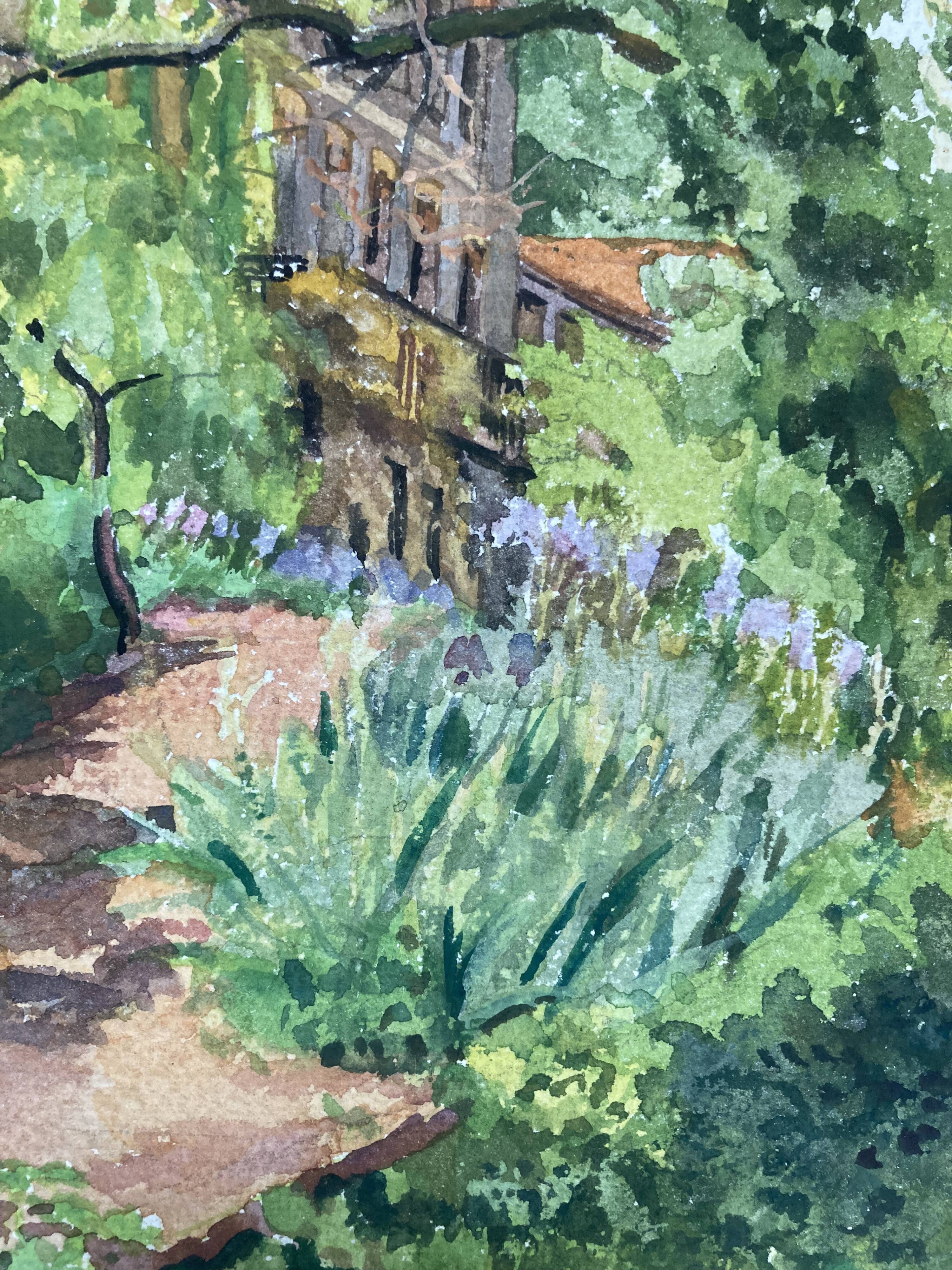Aquarelle Maison aux Iris