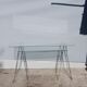 Vintage minimalist desk table steel and glass