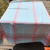 Rectangle tablecloth blue lines lagoon and coral