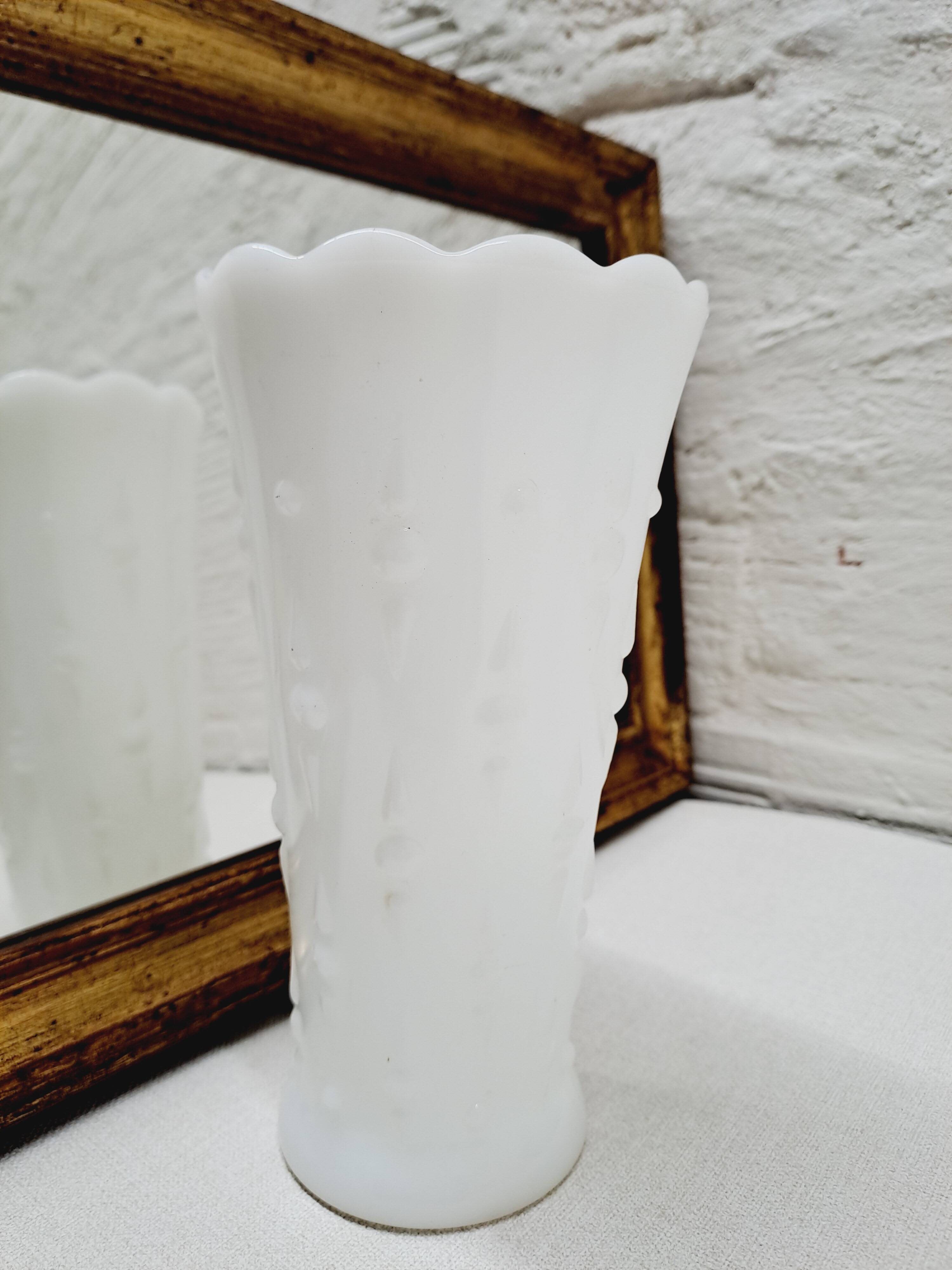 Pure white opaline vase
