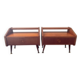 Pair of Scandinavian teak bedside tables from the 60s-70s