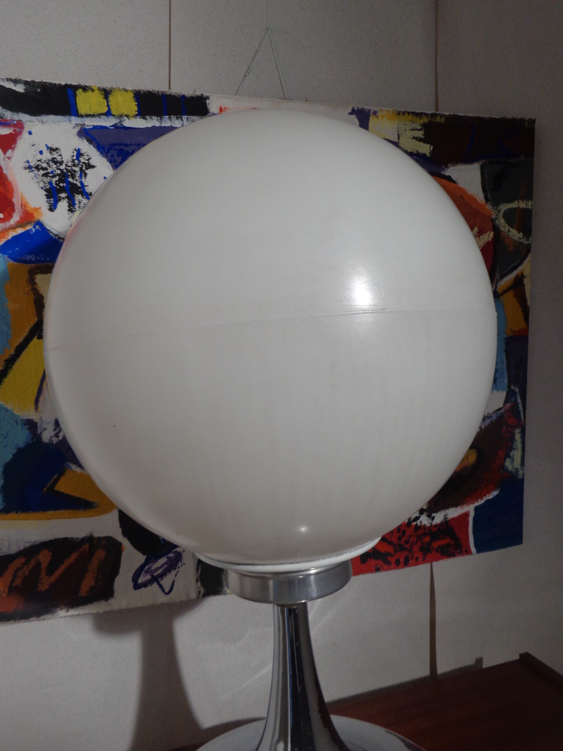 Lamp ball chrome foot tulip of the 1960s
