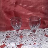 Paire de verres aperitif ou digestif  en crital art déco