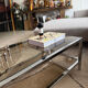 Table Basse Vintage Chrome & Verre Fumé (Style Belgo Chrom)