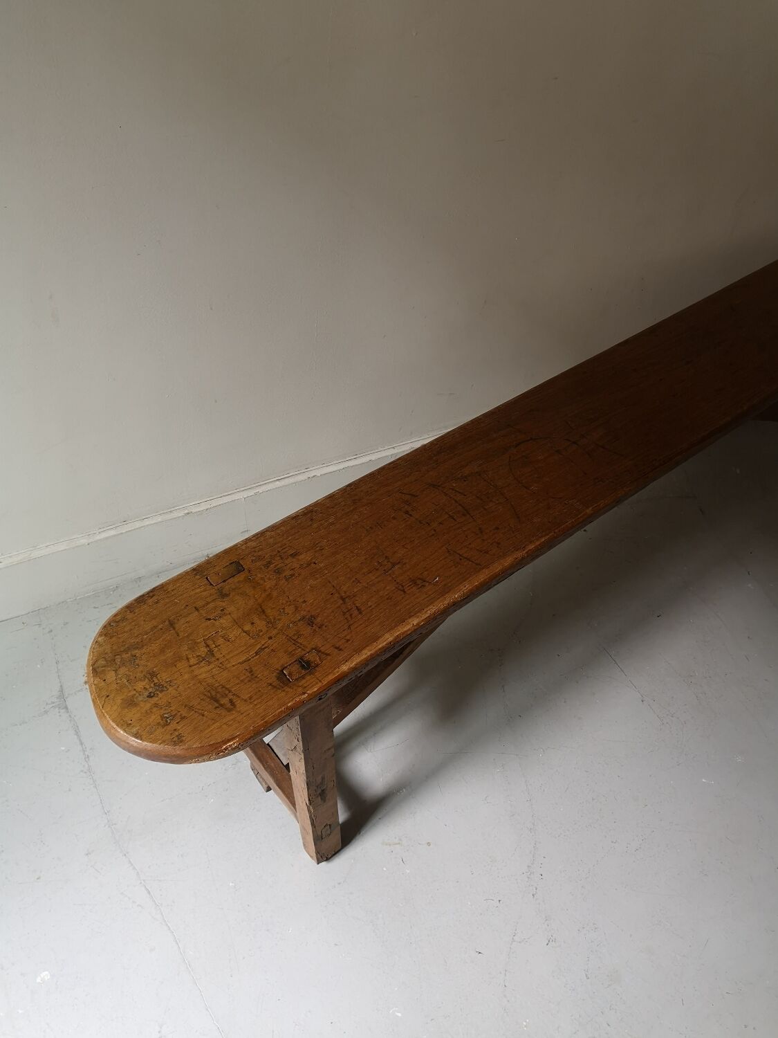 Rustic wooden bench, vintage 1960