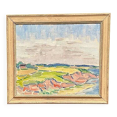 Original Swedish Oil on Hardboard - 'Landscape Pattern' - Signed - Vintage and Framed - 50 × 44 cm (19.7 in × 17.3 in)