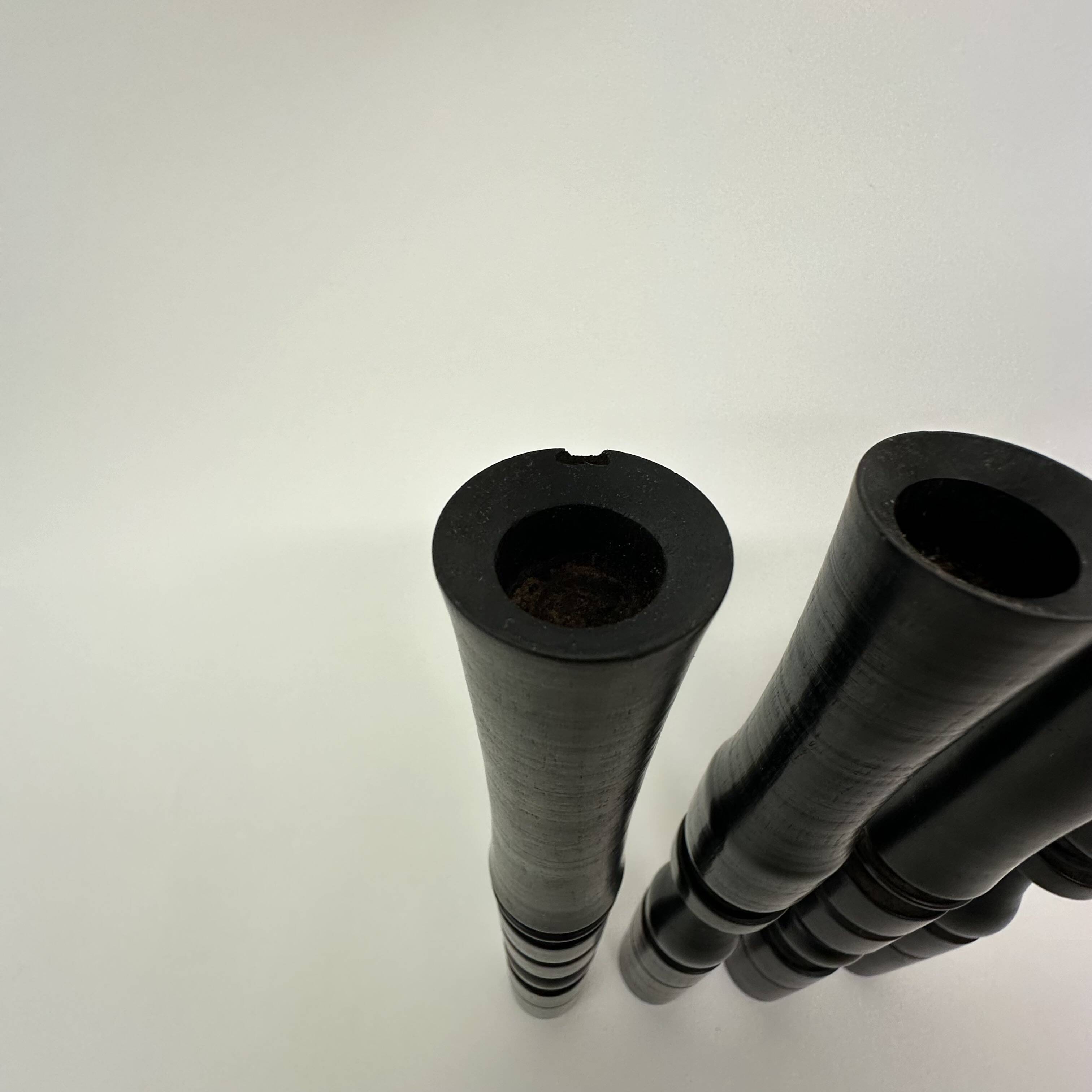 Set of 4 ebony hand turned wooden edwardian candle sticks , 1900’s