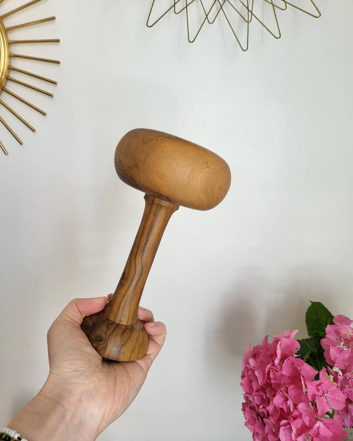 Porte chapeau en bois tourné, buis