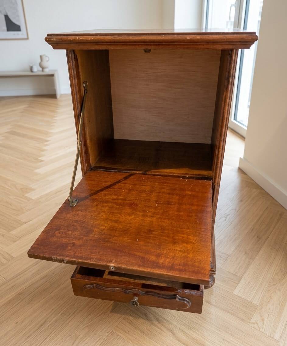 Set of 2 antique bedside tables.