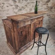 Antique French pine desk – 1880, bar/counter unit with drop-leaf compartments – 65×120×106 cm