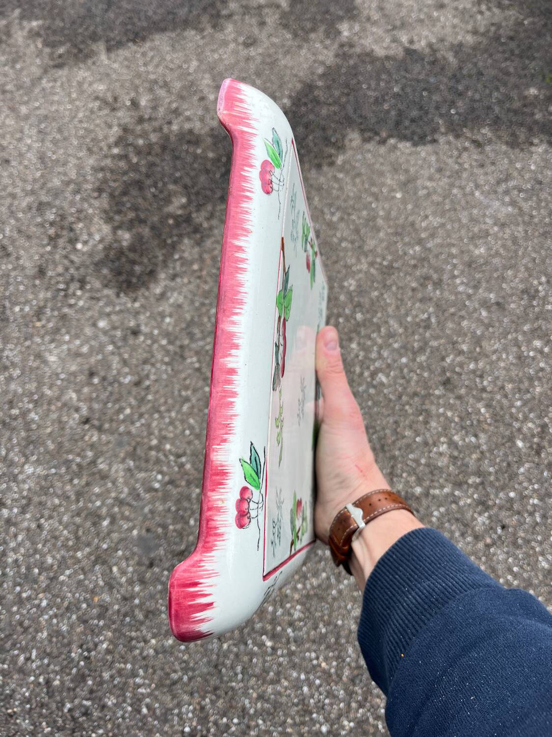 Antique Longwy-Montmorency earthenware trivet