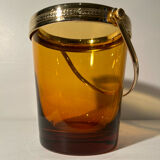Brass ice bucket and blown glass