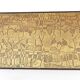 Rectangular Golden Brass and Black Varnished Metal Coffee Table by G.Urs