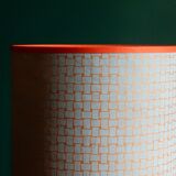 Nepalese blue and orange paper lampshade