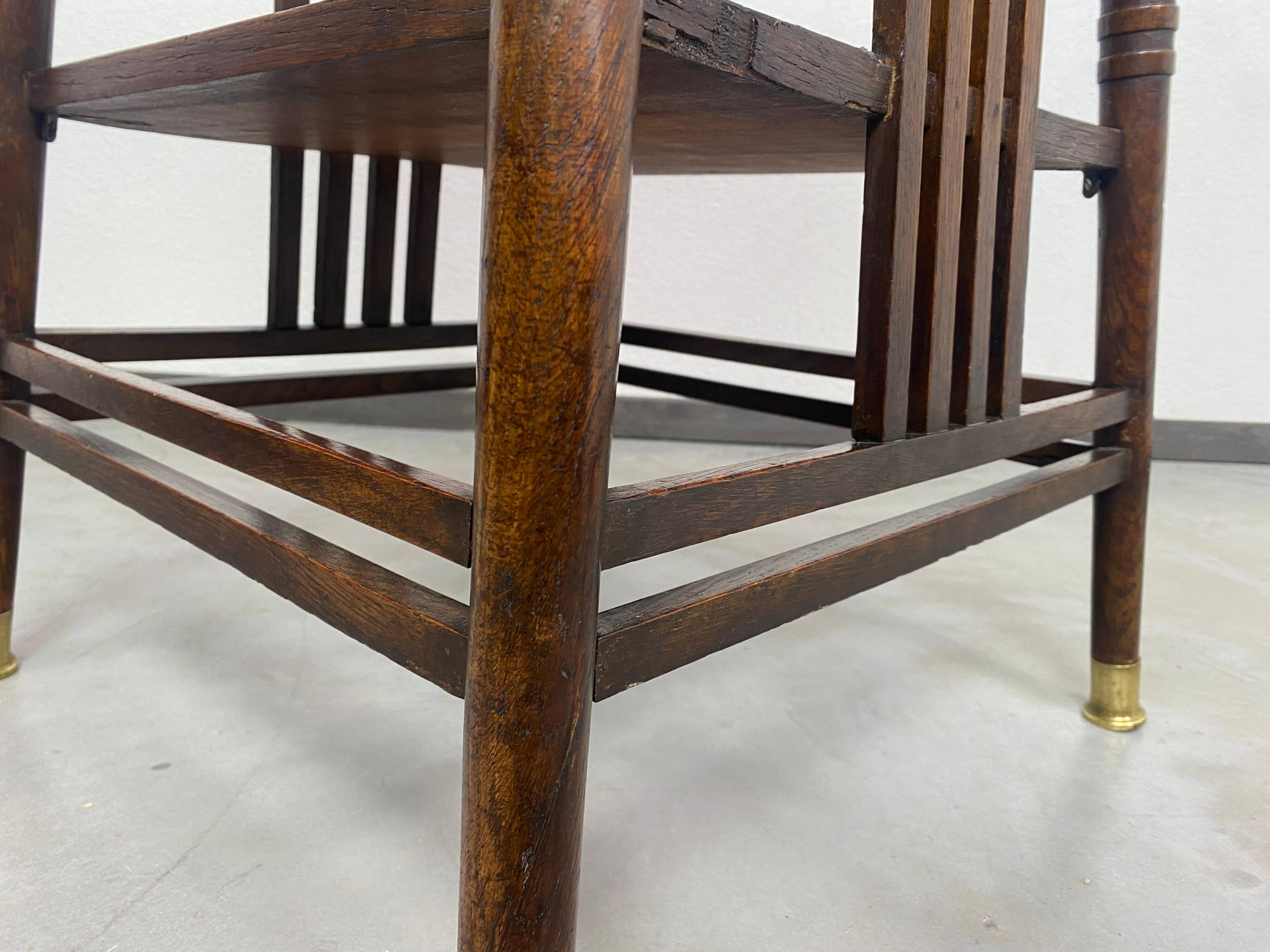 Side table in Jugendstil with a top made of blue tiles by Adolf Loos.