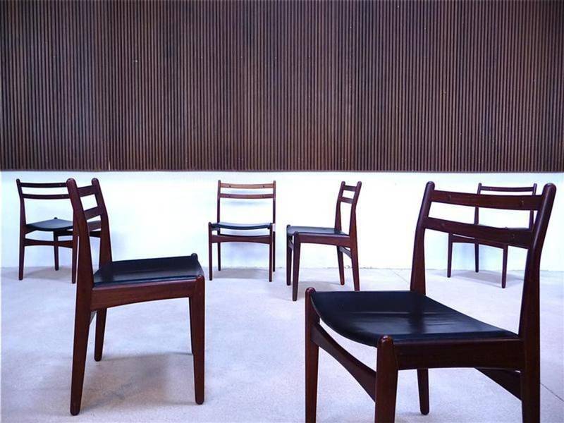 Chaises de salle à manger modernes danoises modèle Eva en teck de Frem Røjle, ensemble de 6.