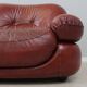 Vintage leather 3 seater sofa Mobil Girgi, 1970s