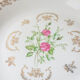 Round flat hollow Limoges FD Chauvigny White golden rose pattern