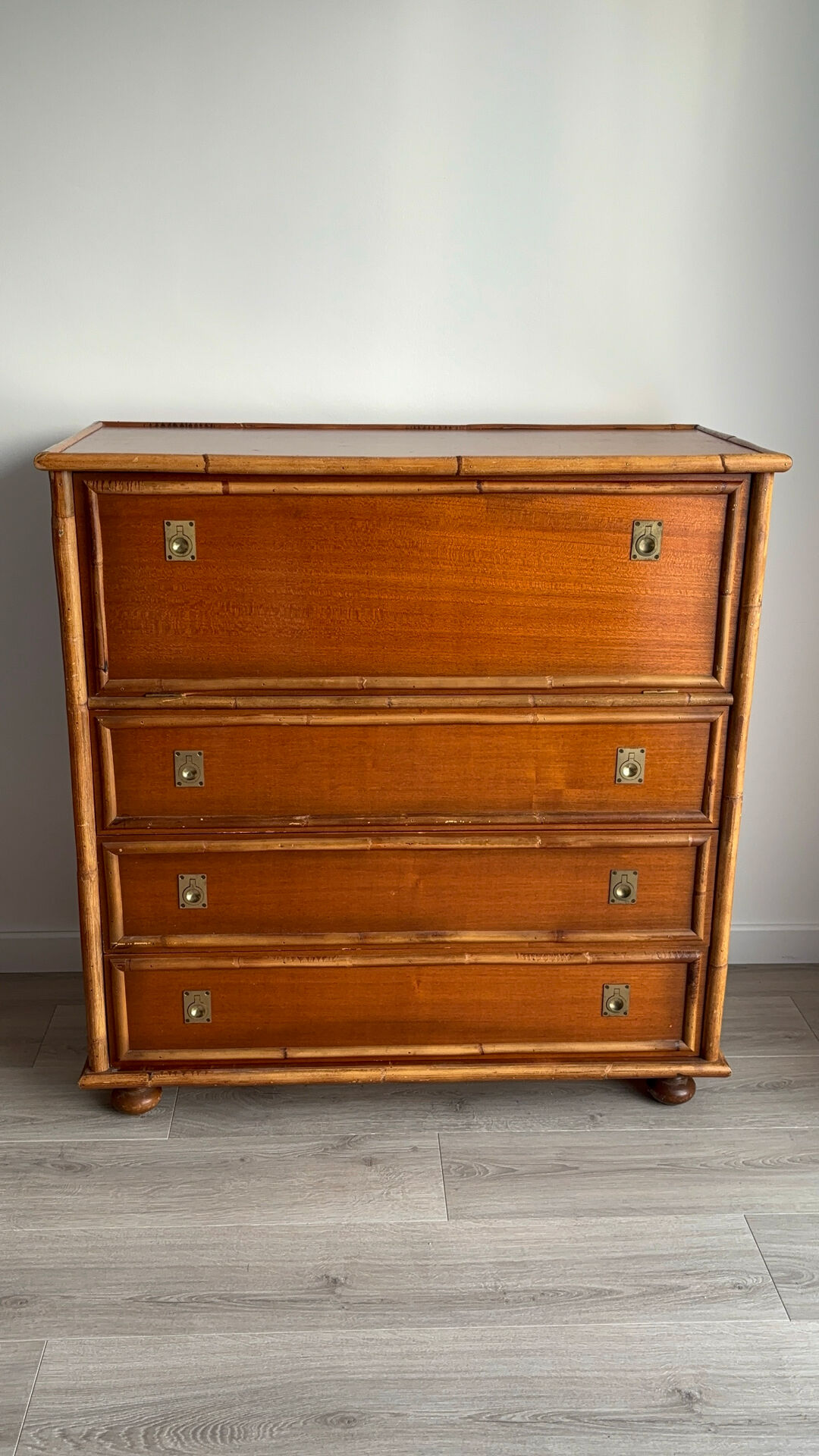 Commode bois et bambou Dalvera, 1970