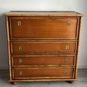 Dalvera wooden and bamboo chest of drawers, 1970