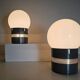 Pair of Mezzo Oracolo blue/grey lamps by Gae Aulenti for Artemide, 1960s.