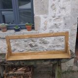 Wooden wall shelf and hooks