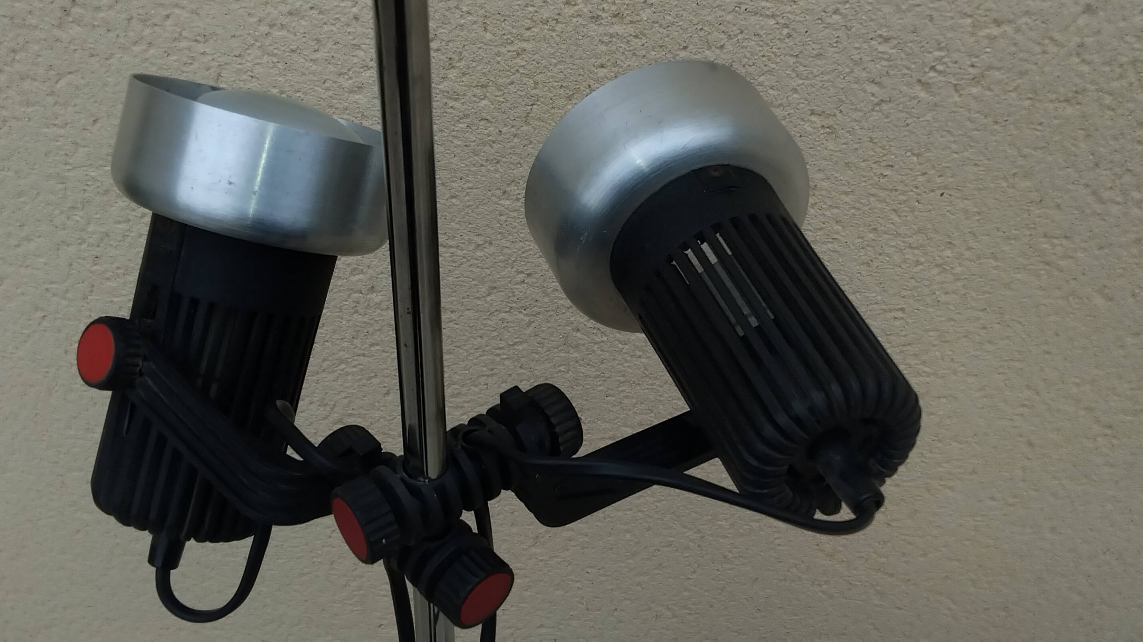 Lampadaire vintage à 2 spots des années 70 édité par Miwi