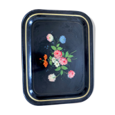 Plateau fleurs peintes inspiration russe vers 1920