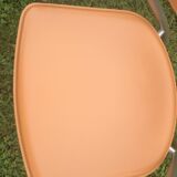 Leather and metal armchairs