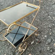Vintage antique golden metal dessert stand