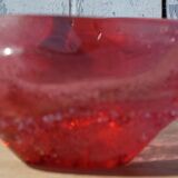 Empty pink blown glass pocket