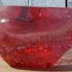 Empty pink blown glass pocket