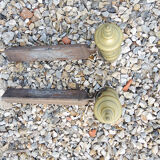 Old cast iron & brass chenets louis philippe style