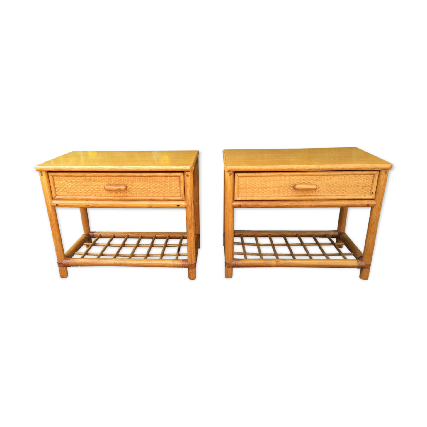 Bamboo and rattan bedsides