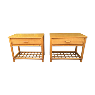 Bamboo and rattan bedsides