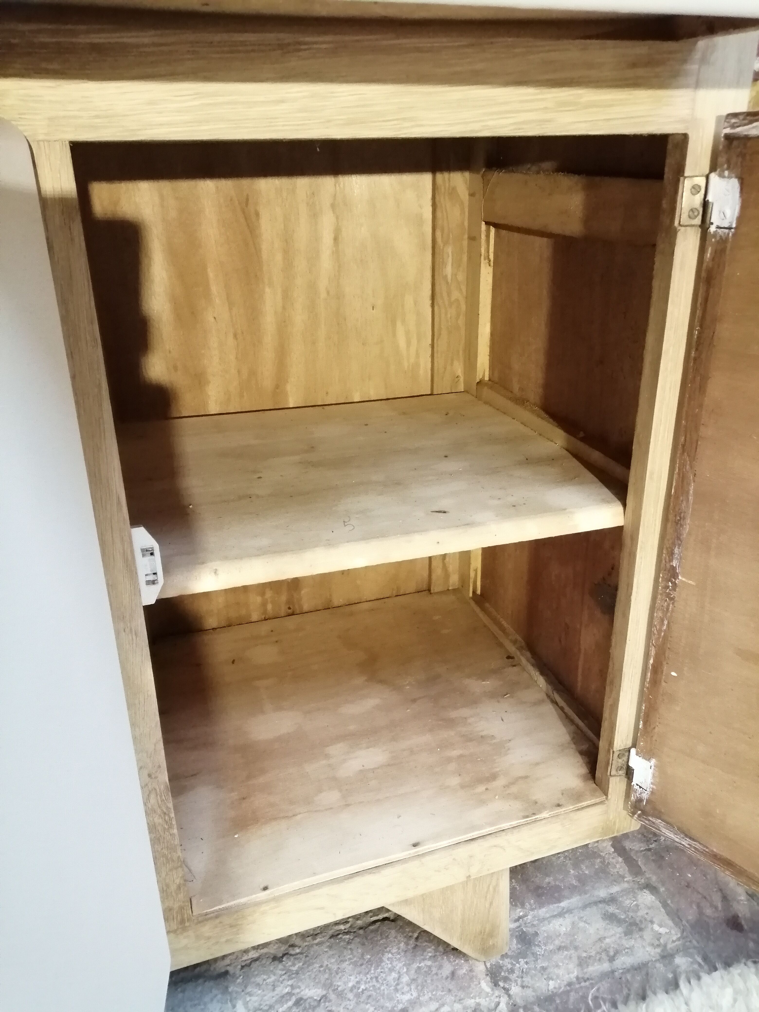 Buffet mado 50s white and brushed oak