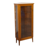 Vitrine d'angle en placage de verre vintage