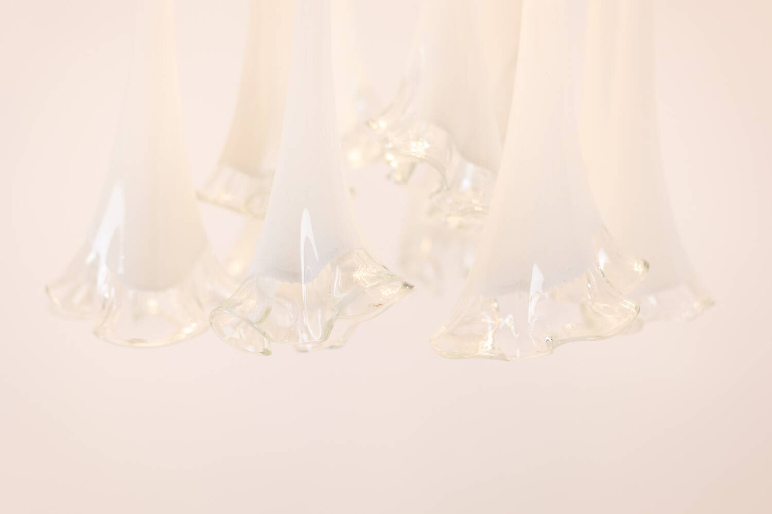 Murano glass and chrome metal chandelier. 1970s.