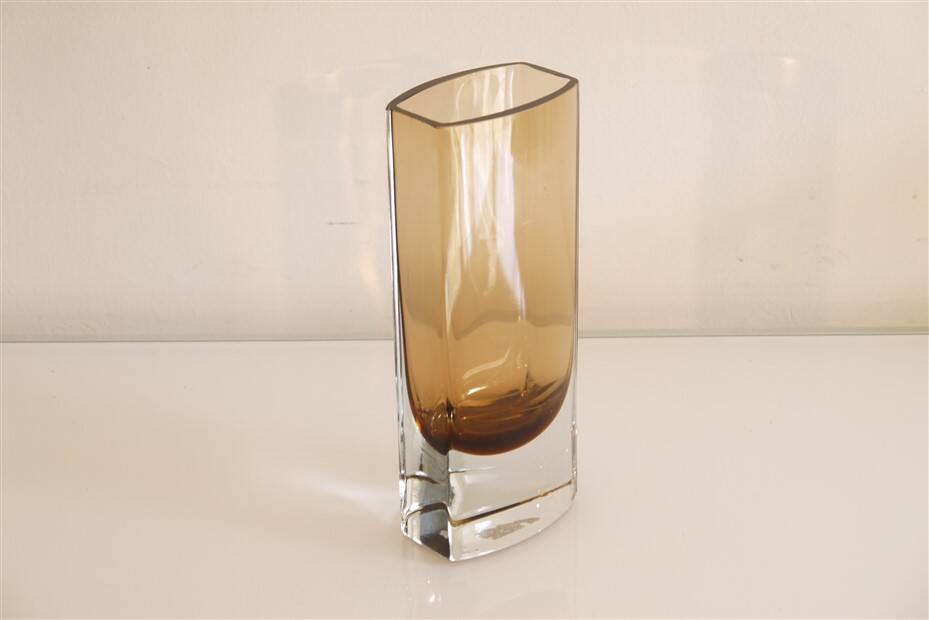 Vintage Scandinavian vase in amber glass 1970